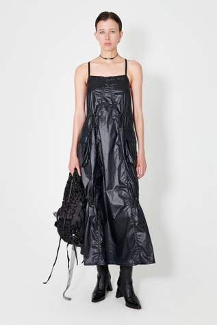 Parachute Dress Black Tech Chintz Ripstop