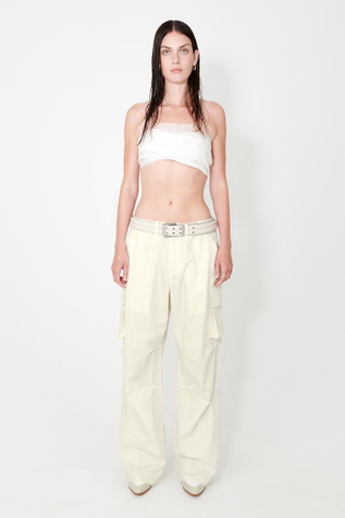 Peak Trouser Pearl Beige Cotton Chinz