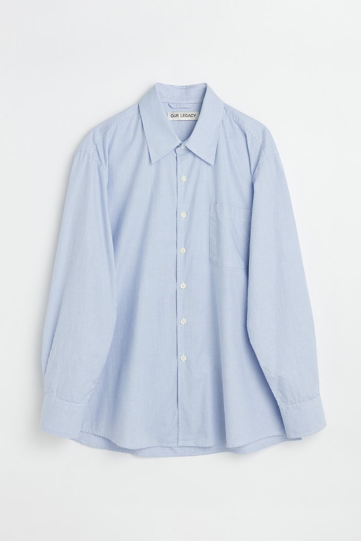 Our Legacy - Above Shirt Riviera Blue Broken Stripe