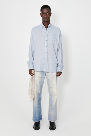 Borrowed Bd Shirt Mid Blue Burlington Seersucker