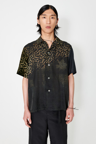 Box Shirt Shortsleeve Dark Flower Print