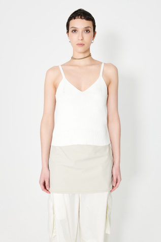 Knitted Singlet Screen White Crispy Cotton