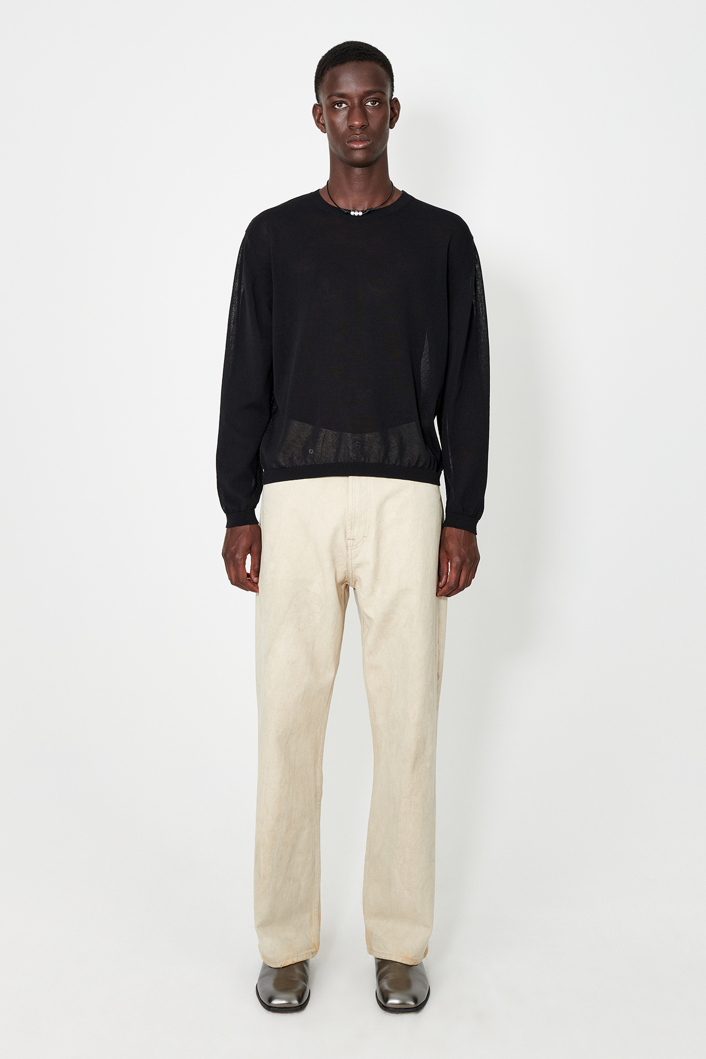 Our Legacy - Popover Roundneck Shadow Black Crispy Cotton Our Legacy - Popover Roundneck Shadow Black Crispy Cotton