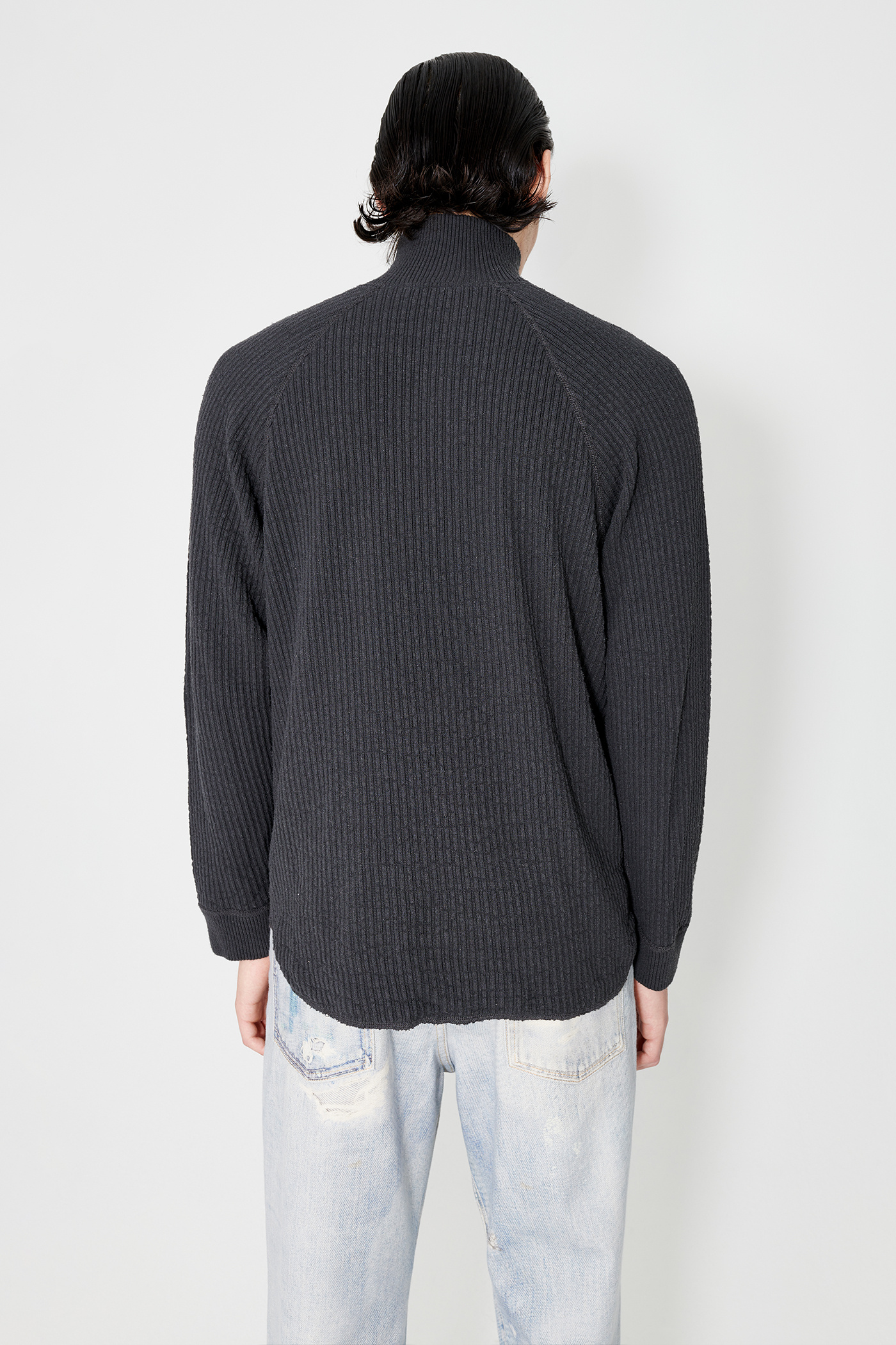 Our Legacy - Half Zip Turtleneck Anthracite Habitable Silk
