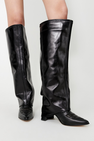 High Gaiter Aamon Black Leather