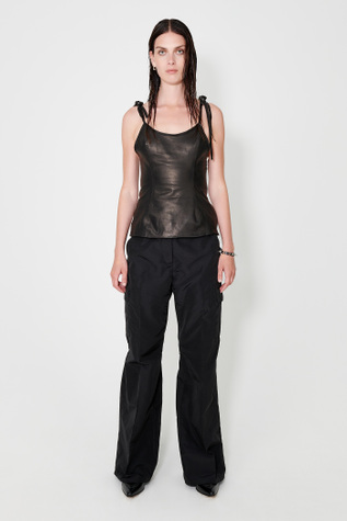 String Tank Black Leather