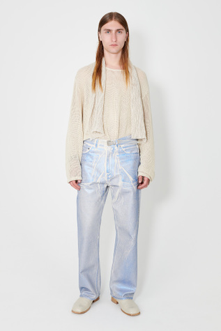 Third Cut Blue Foil Denim