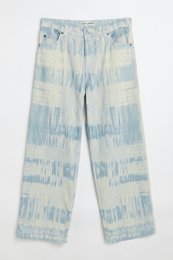 ★OUR LEGACY★ Blue Brush Stroke Bust Cut Pants Light Blue M Our Legacy - Vast Cut Blue Brush Stroke Print