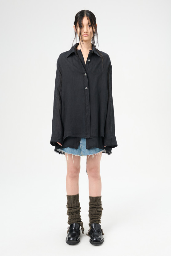 Our Legacy - Backless Liner Shirt Black Gauze Ramie