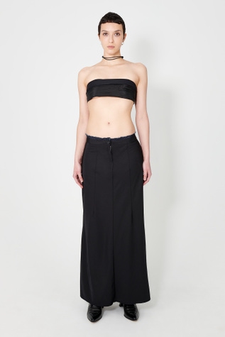 Bias Suiting Skirt Black Drape Tech