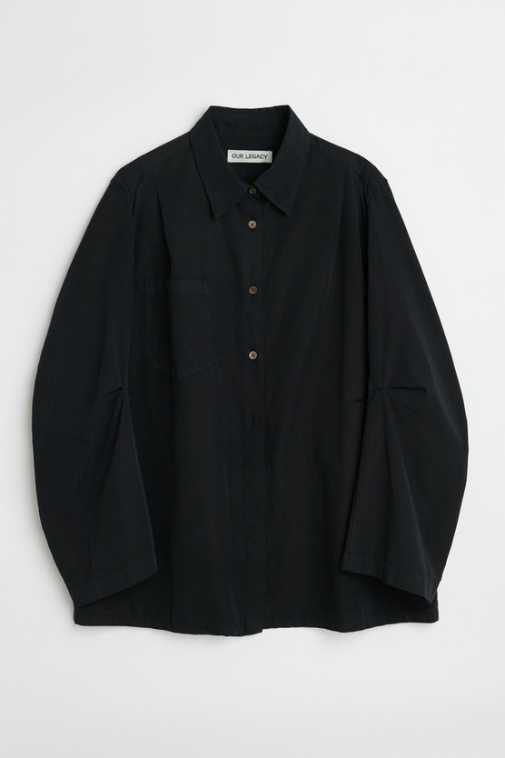 トップス ourlegacy traditional poro 46 Our Legacy - Machine Shirt Antique Black Peached Cupro