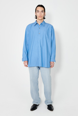 Popover Shirt Antique Blue Parachute Poplin