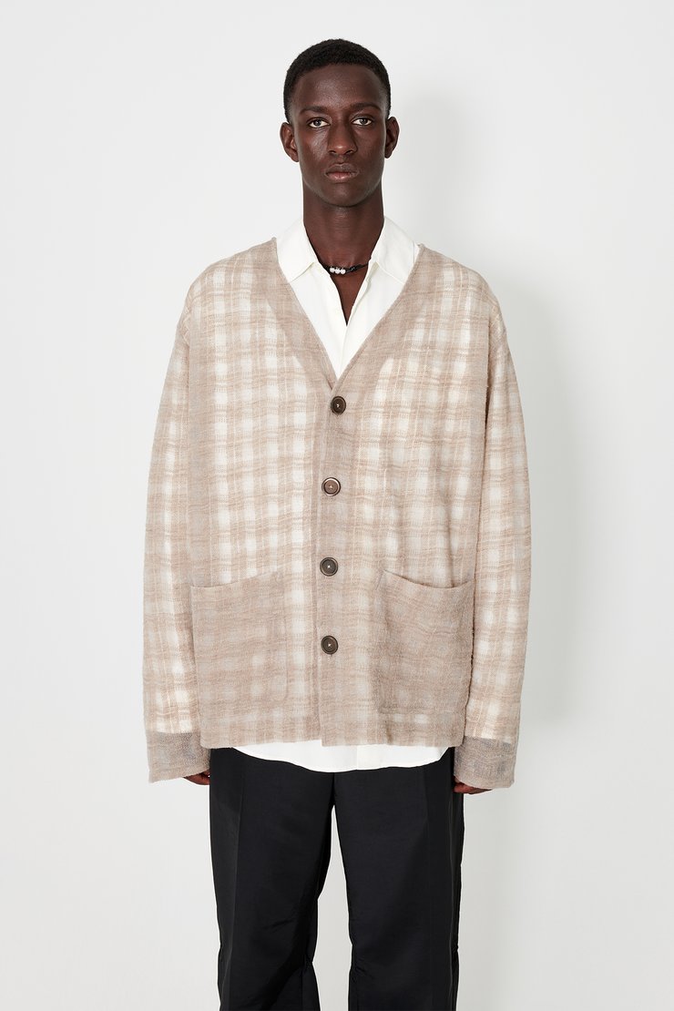 【新品未使用】Our Legacy Grey Check Cardigan 48 10264_3adee03eac-m2236cg_2-