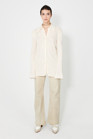 Hollow Shirt Ecru Sparse Cotton
