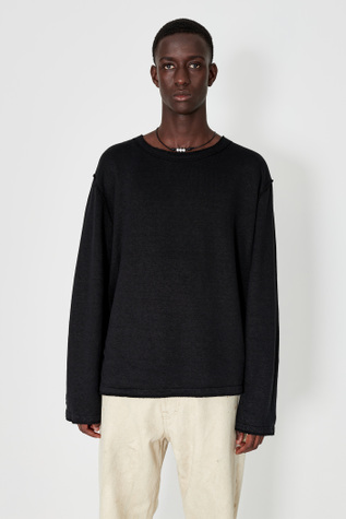 Inverted Sweatshirt Black Hemp Loopback
