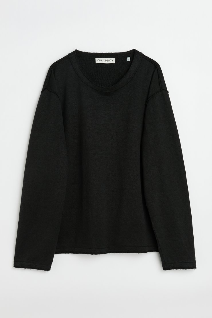 トップス OUR LEGACY OUR LEGACY INVERTED SWEAT Our Legacy - Inverted Sweatshirt Black Hemp Loopback