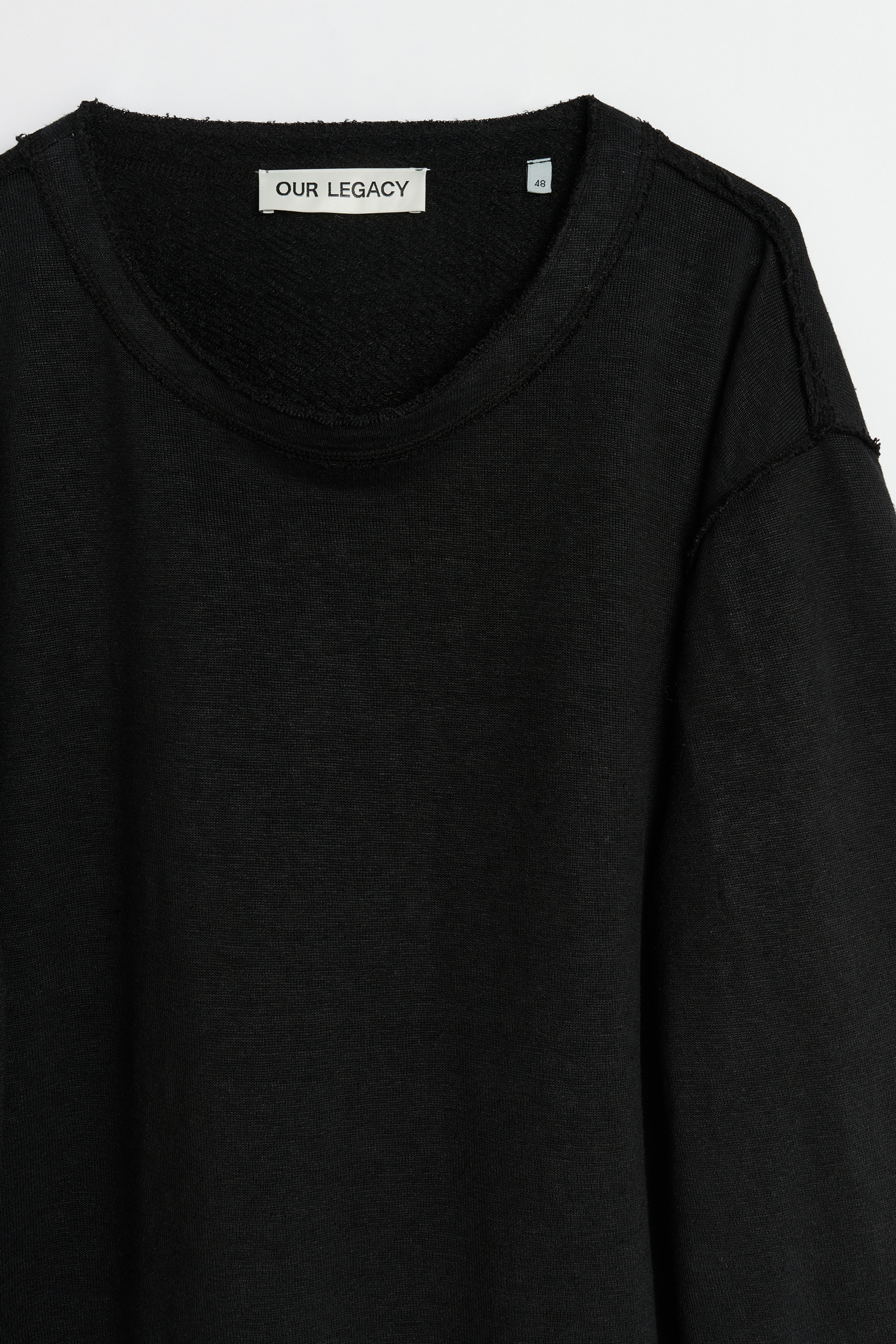 トップス OUR LEGACY OUR LEGACY INVERTED SWEAT Our Legacy - Inverted Sweatshirt Black Hemp Loopback