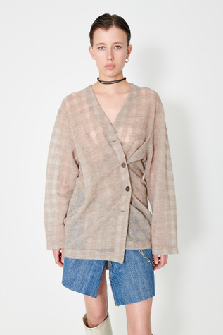 Midline Cardigan Grey Disintegration Check