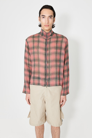 Shrunken Fullzip Polo Big Lumbercheck Print