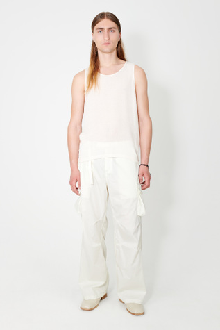 Singlet Almond Milk Ruffle Viscose