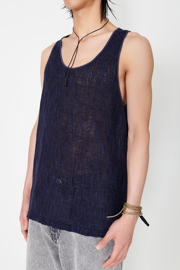 Our legacy SINGLET タンクトップ Our Legacy - Singlet Navy Yawning Linen