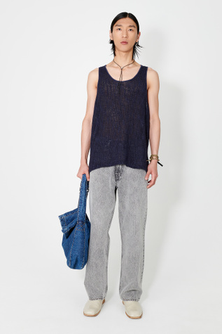 Singlet Navy Yawning Linen