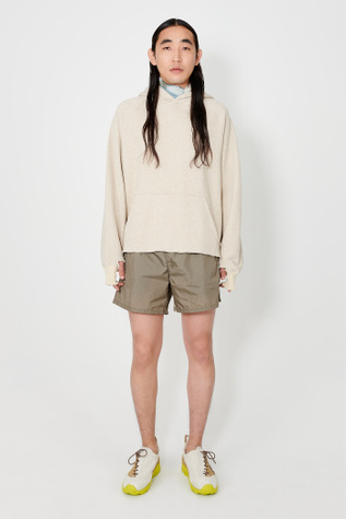 Slash Hood Oat Loopback Cotton Linen