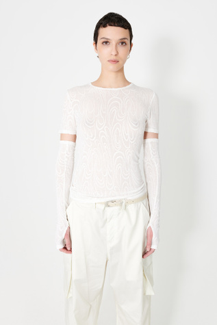 Super Slim Cut Sleeve White Psychedelic Sport Jersey