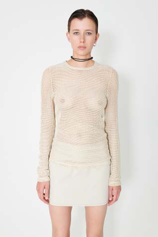 Super Slim Longsleeve Metallic Sand Rustic Mesh