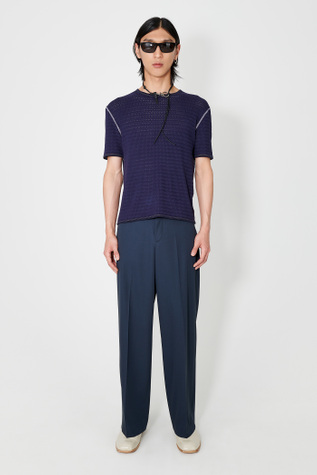 Tanker T-Shirt Navy Sport Crochet