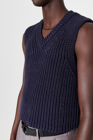 23SS OUR LEGACY ニットベスト Navy 48 Our Legacy - Intact Vest Navy Chunky Cotton Rib