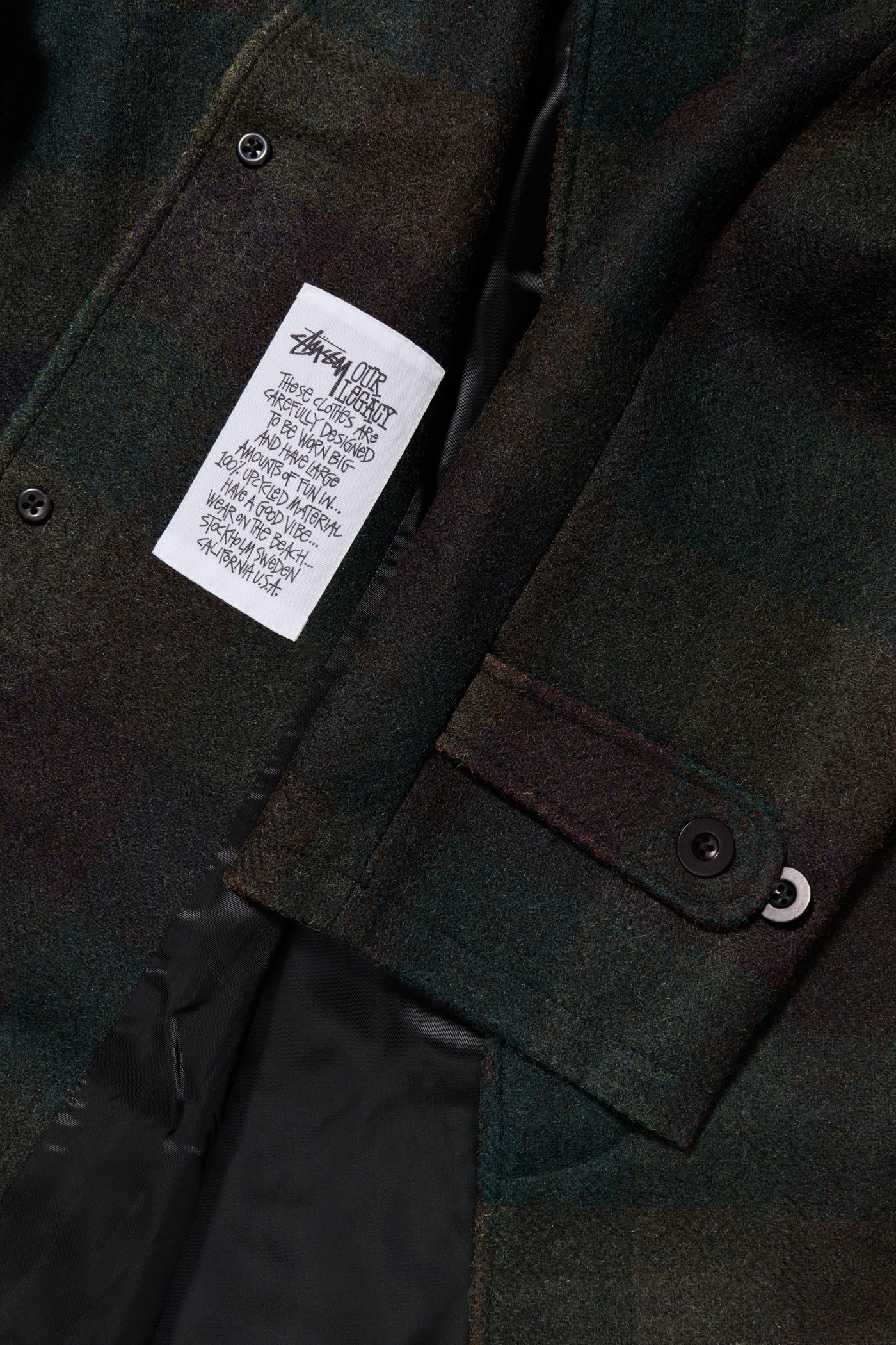 Our Legacy - Raglan Car Coat Coated Herringbone Check