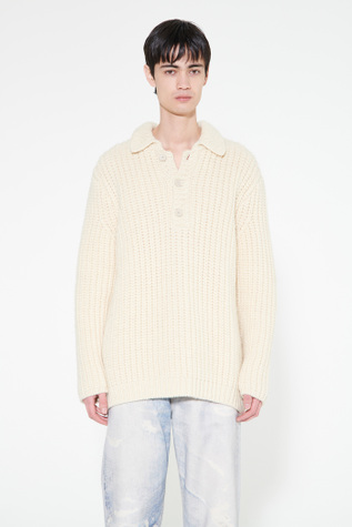 Big Piquet Bone White Chunky Wool