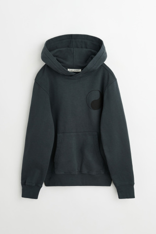 Kids Hoodie Black Yin Yang Print
