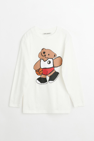 Tシャツ・カットソー [READY4NEXT] TeddyBear Artwork short sleeved Tshirt(WHITE) Teddy Drip Spray Painted Bear Graffiti Crew Neck Short