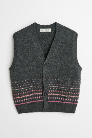 トップス Our Legacy Ice Grey Cable Vest 48 Our Legacy Ice Grey Cable Vest 48