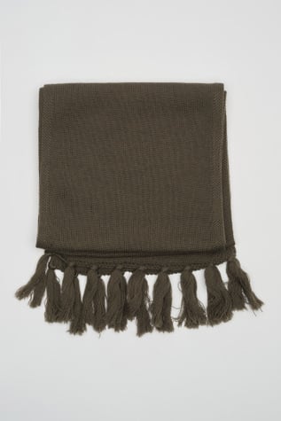 Knitted Scarf Swamp Green Rustic Merino