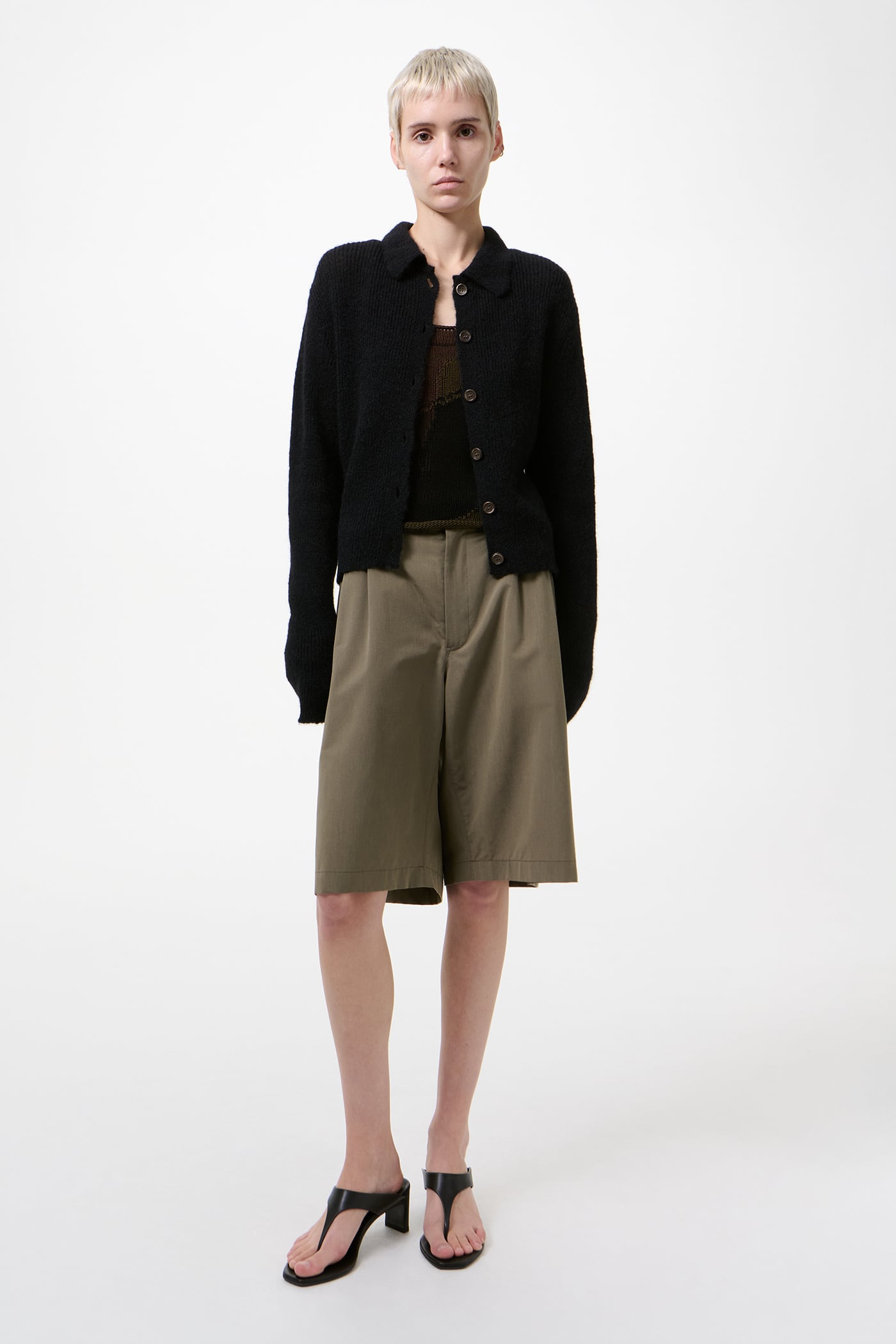 トップス our legacy mazzy polo 40 Our Legacy - Mazzy Polo Black Fuzzy Alpaca