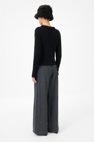 トップス our legacy mazzy polo 40 Our Legacy - Mazzy Polo Black Fuzzy Alpaca