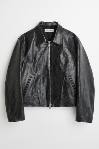 【正規品】OUR LEGACY MINI JACKET BLACK Our Legacy - Mini Jacket Top Dyed Black Leather