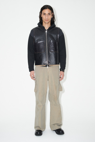Reversible Shearling Vest Black/Brown