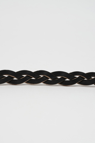 小物 Our Legacy- Belt Braided Black Leather Our Legacy - VINTAGE BLACK LEATHER 2CM BRAIDED BELT – LE