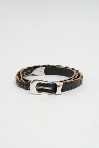 Our Legacy - 2 cm Braided Belt Black Leather