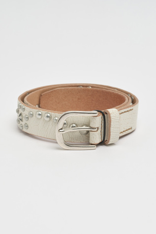 Star Fall Belt Off White Cracked Leather
