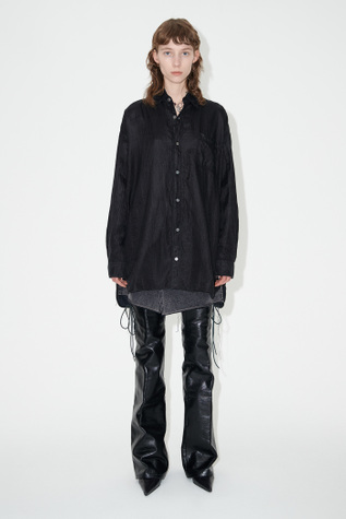 Darling Shirt Black Cotton Silk