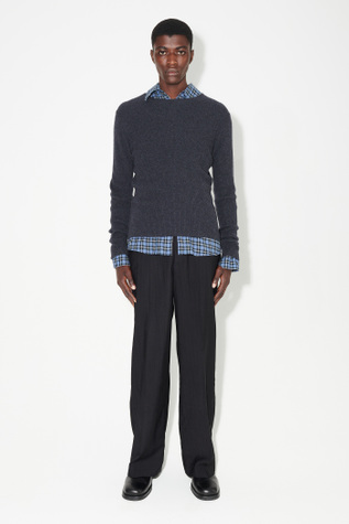 Compact Roundneck Anthracite Melange Wool