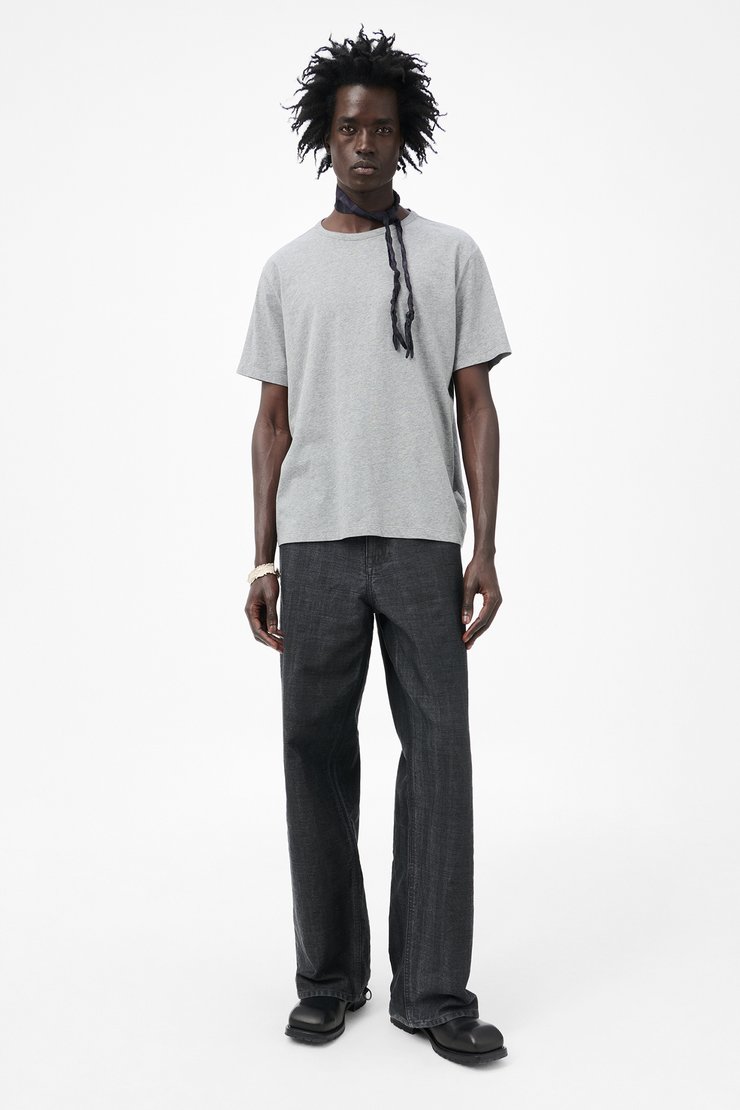 【送料&関税込】Our Legacy T-shirt In Grey Cotton Our Legacy - New Box T-Shirt Grey Melange Clean Jersey