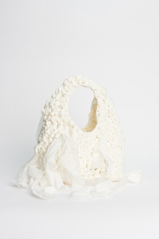 Crochet Bag Optic White Cotton Silk