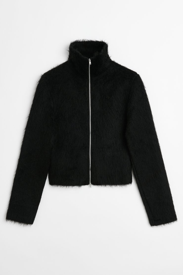 Our Legacy - Slim Zip Longsleeve Black Alpaca