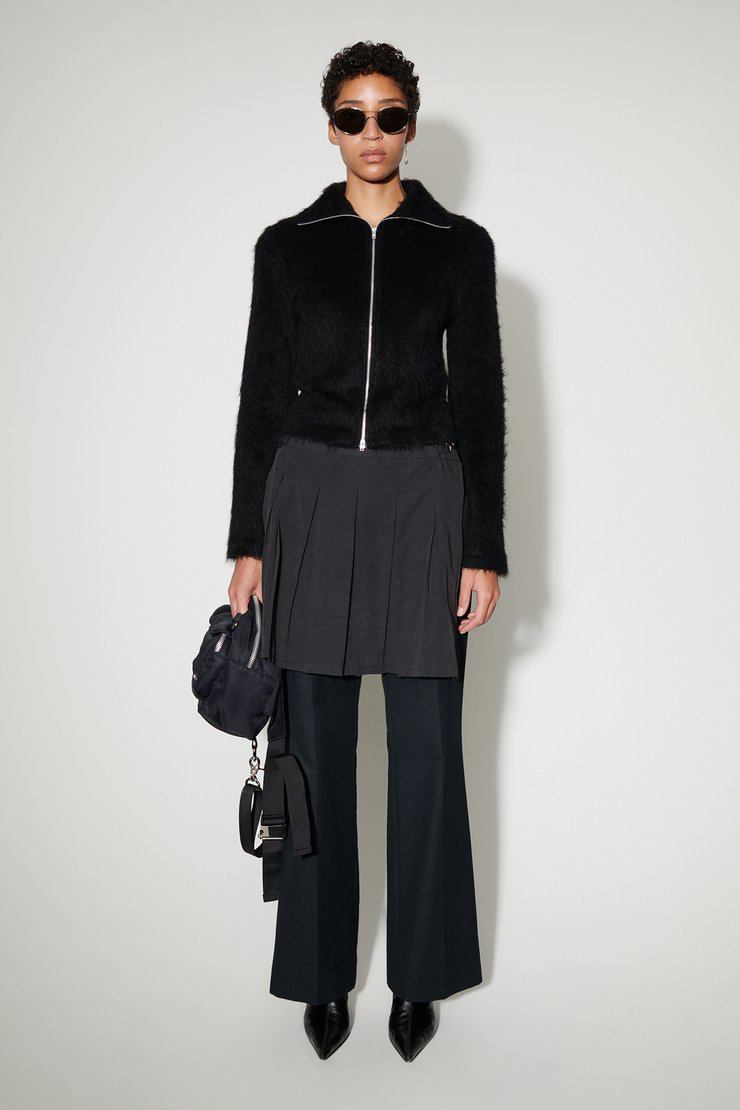 Our Legacy - Slim Zip Longsleeve Black Alpaca